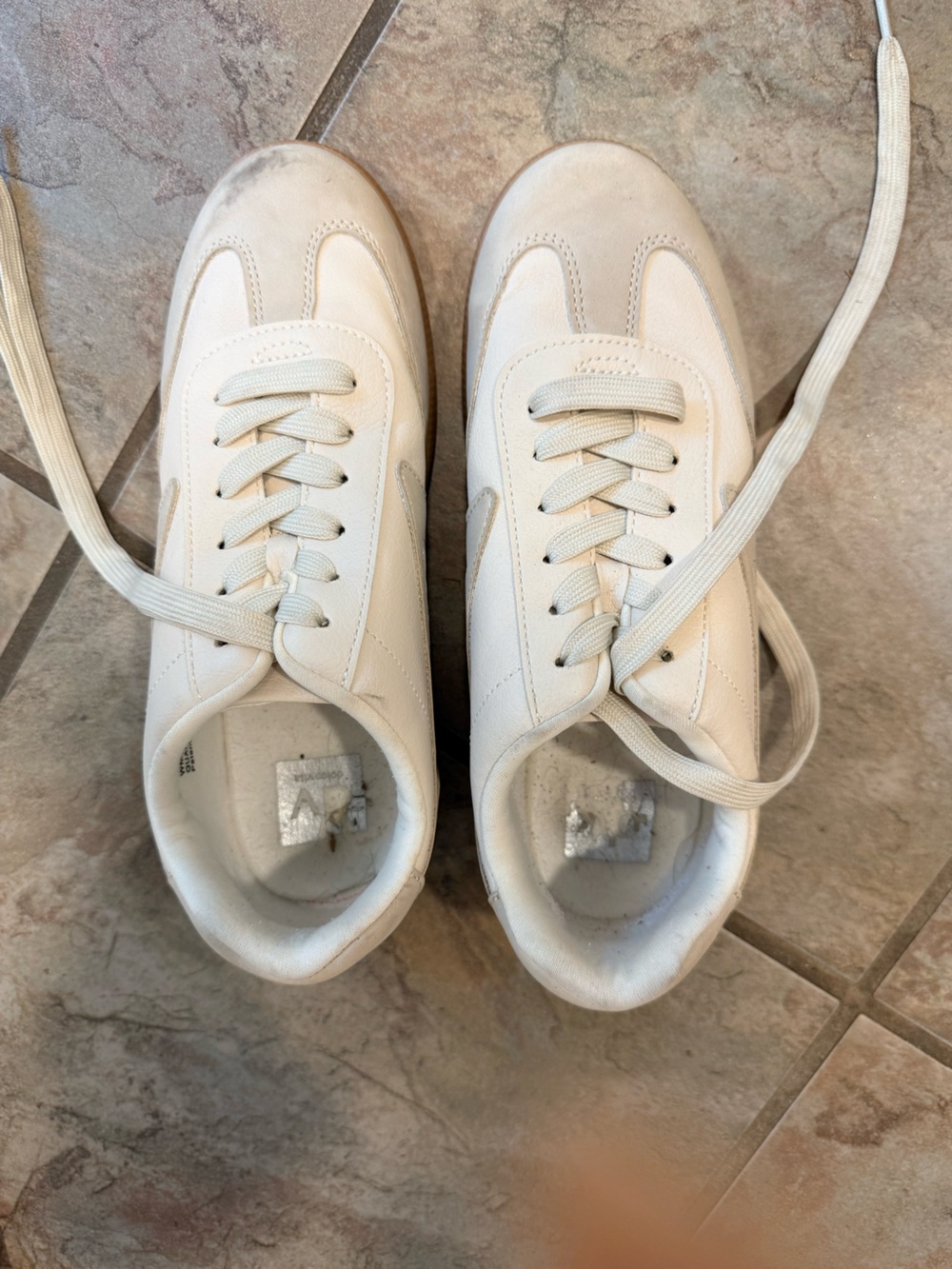 Dolce Vita All-White Leather Low-Top Sneakers